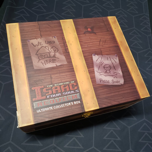 Image shows the front cover of the box for the Binding of Isaac: Four Souls (Ultimate Collector's Edition) card game