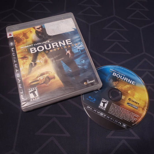 Image shows the case and disc for the video game The Bourne Conspiracy for Playstation 3