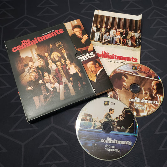 Image shows the case, outer box, insert & two discs for the movie The Commitments on DVD