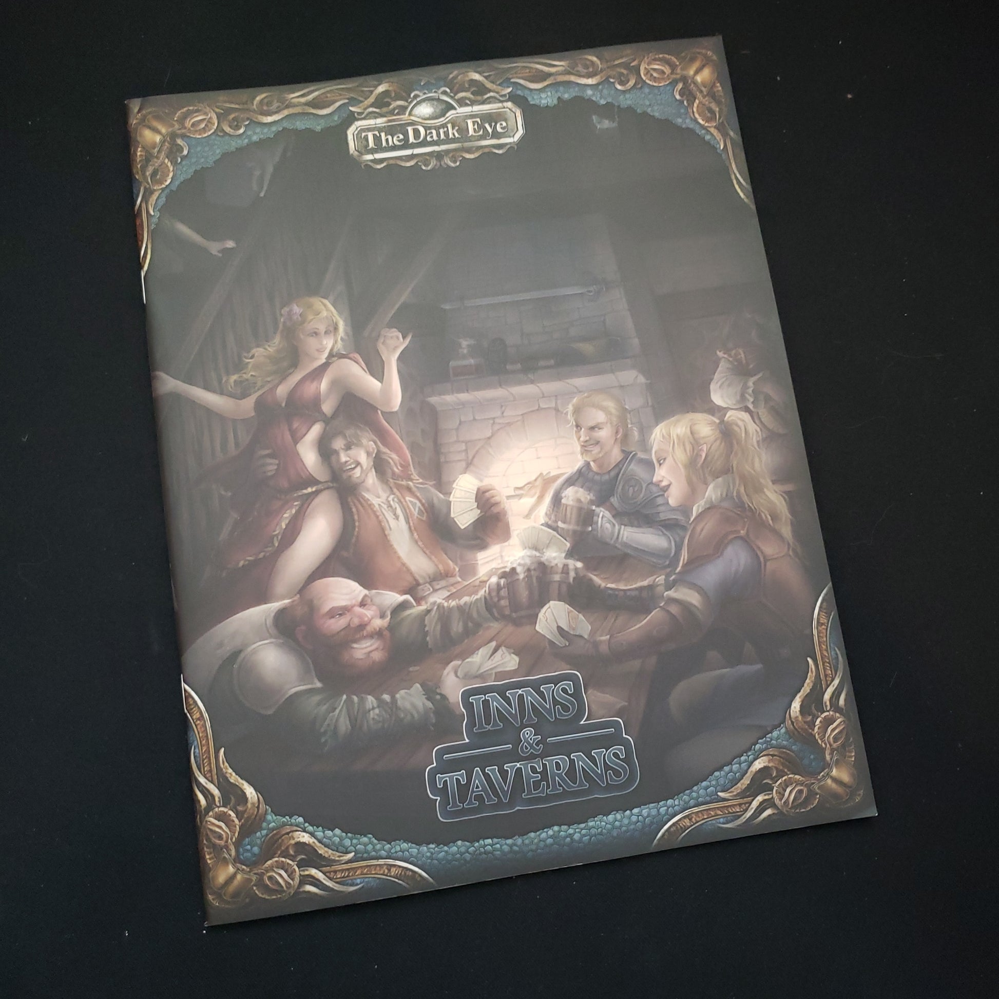 Image shows the front cover of the Inns & Taverns  book for the Dark Eye roleplaying game