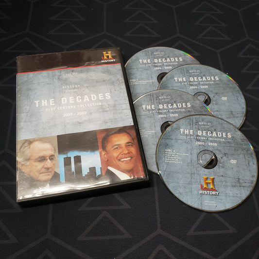 Image shows the case & four discs for the History Channel collection The Decades: 2000-2009 on DVD