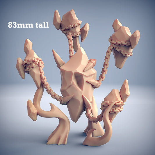 Image shows a 3D render of a floating crystals gaming miniature terrain piece