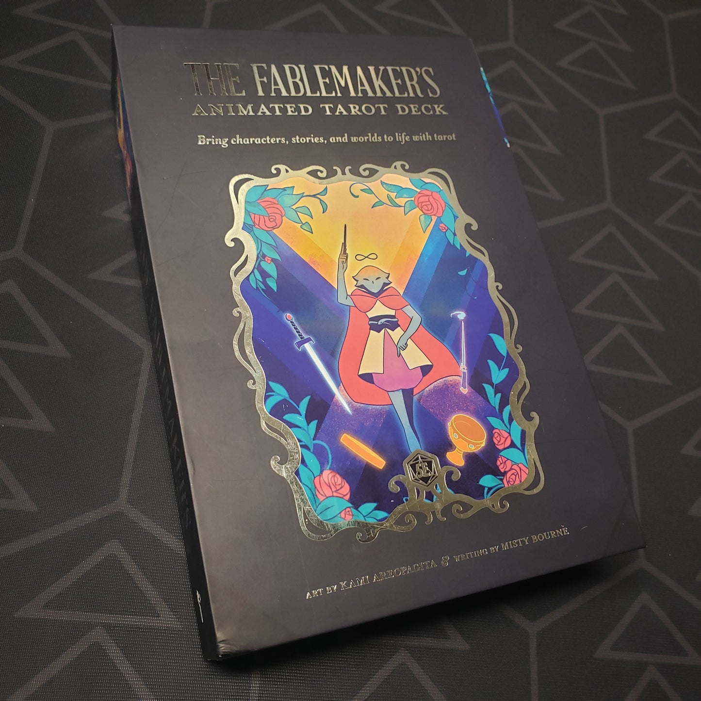 Image shows the front cover of the box for the Fablemaker's Animated Tarot Deck