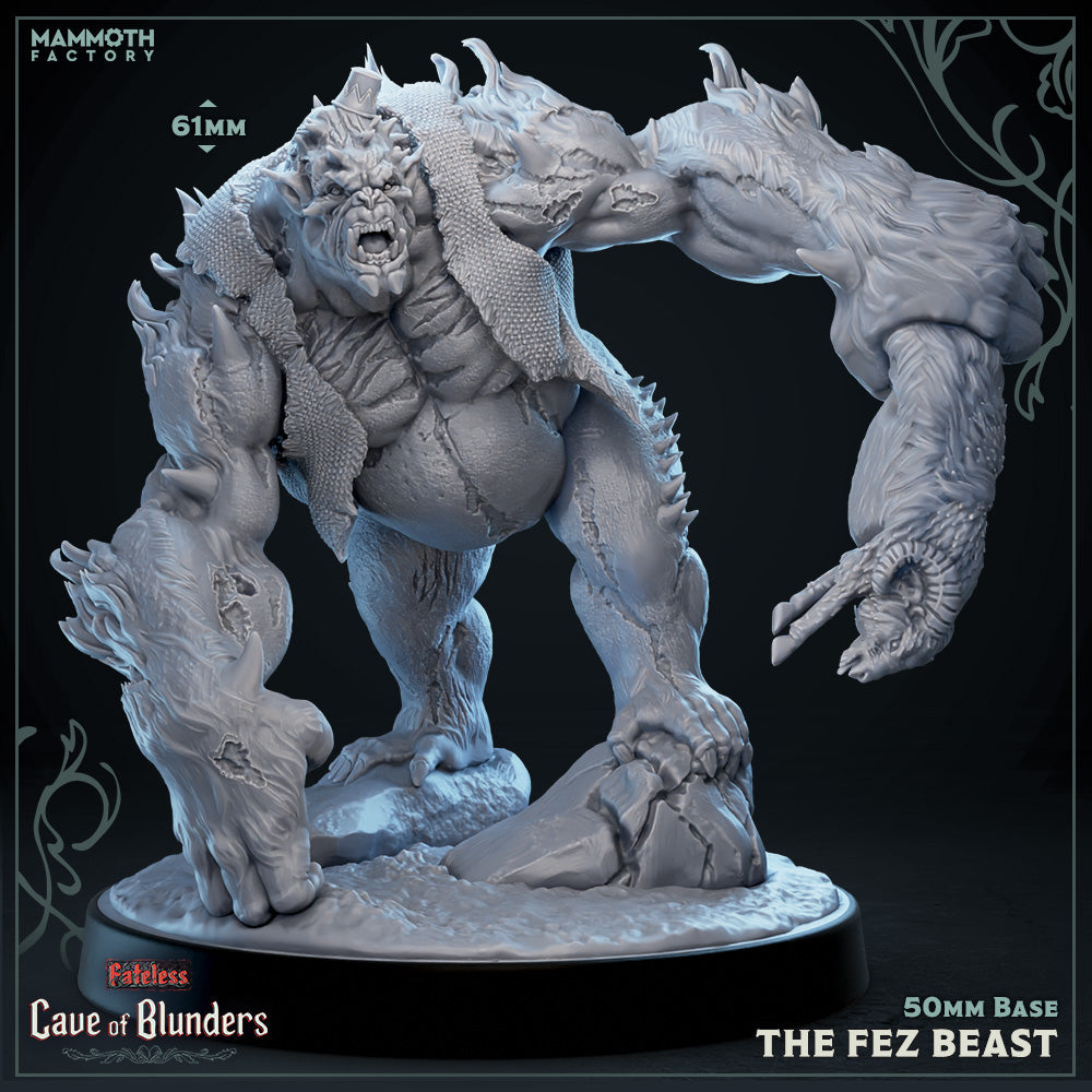 Image shows a 3D render of a monkey abomination gaming miniature.