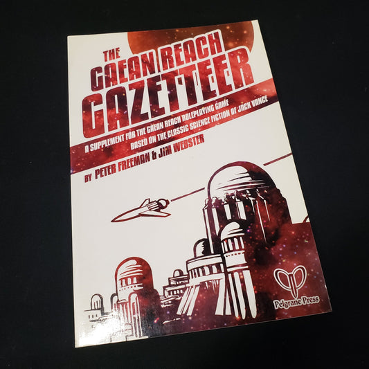 Image shows the front cover of the Gaean Reach Gazetteer roleplaying game book