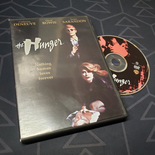 Image shows the case & disc for the movie The Hunger on DVD