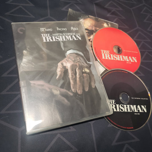 Image shows the case, insert & two discs for the movie The Irishman on DVD
