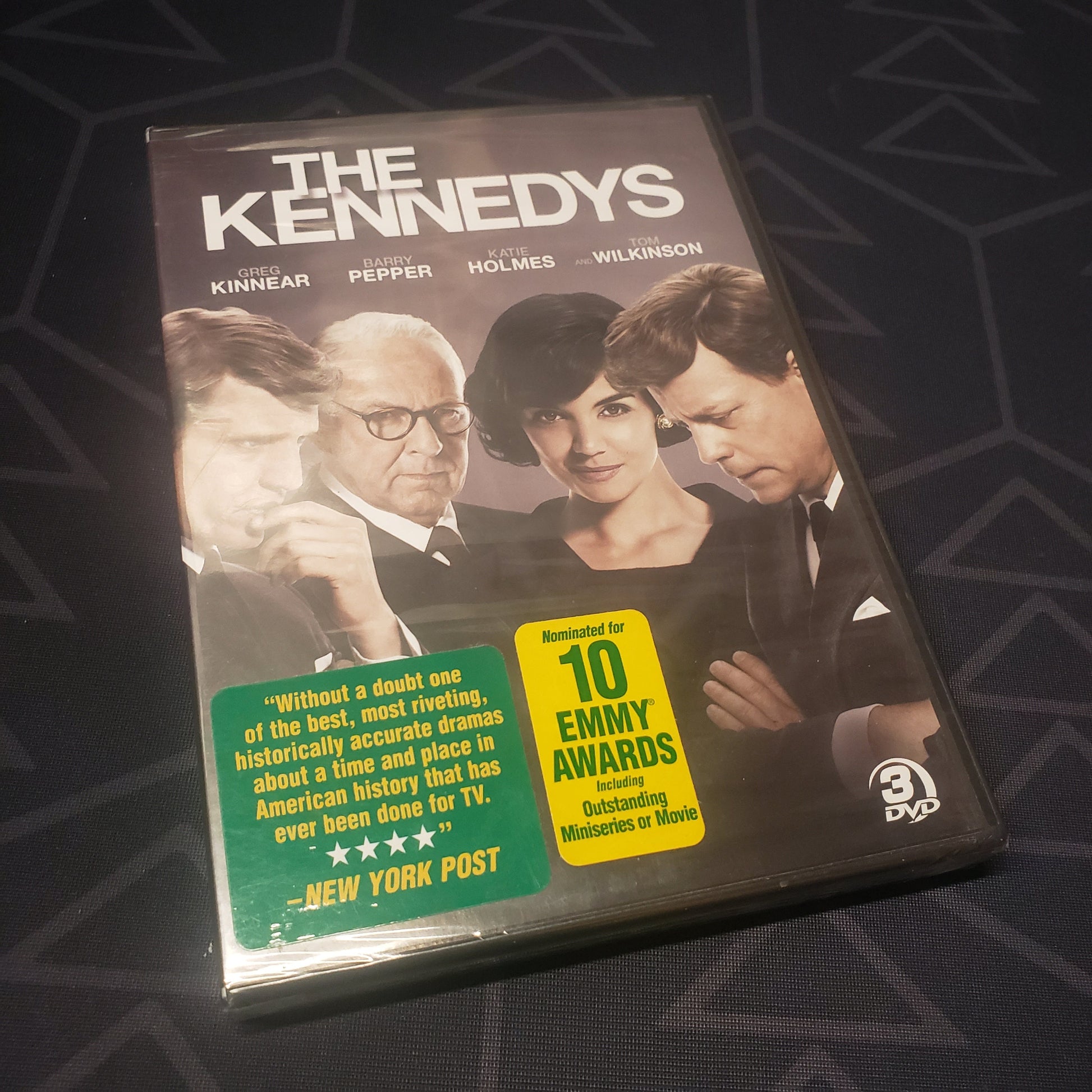 Image shows the front of the case for the TV miniseries The Kennedys on DVD