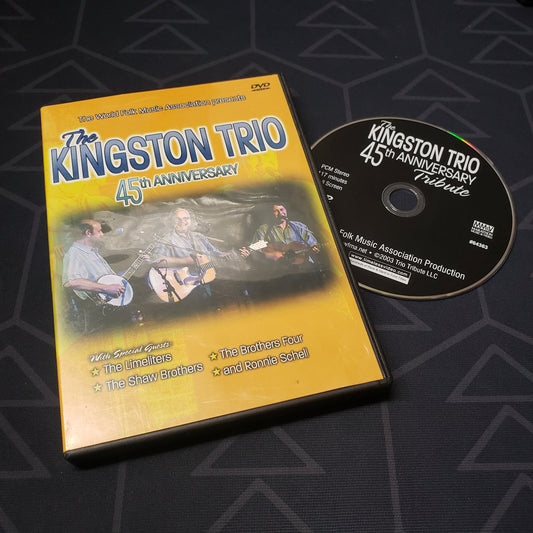 Image shows the case & disc for the concert film The Kingston Trio: 45th Anniversary on DVD