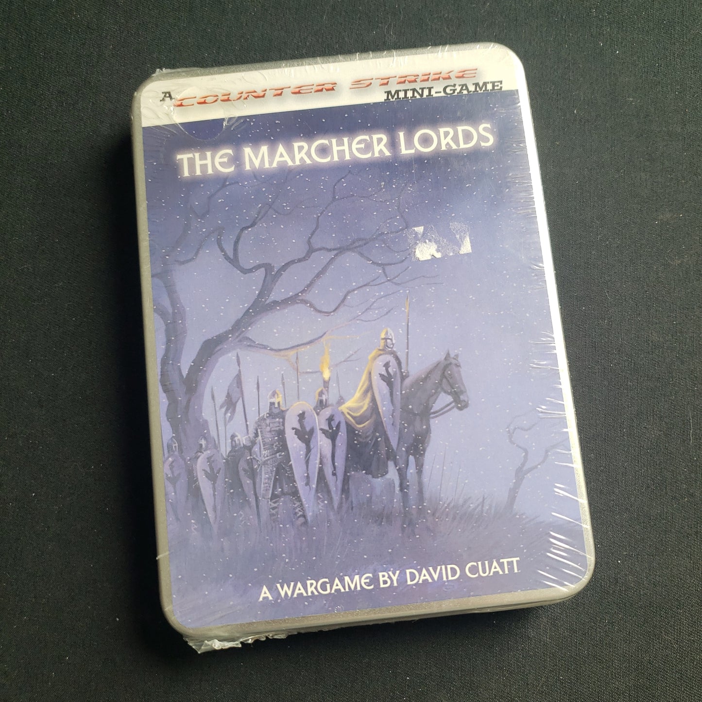 Image shows the front cover of the box of the Marcher Lords board game