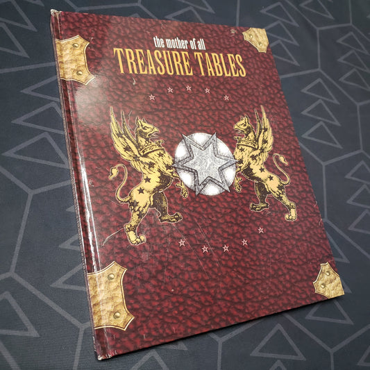 Image shows the front cover of the Mother of All Treasure Tables roleplaying game book