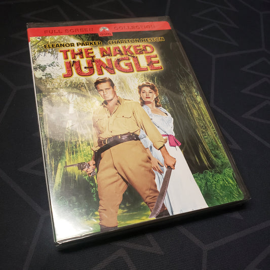 Image shows the front of the case for the movie The Naked Jungle on DVD
