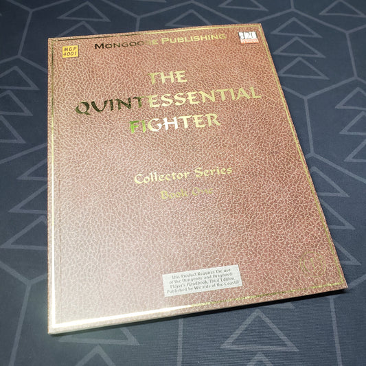 Image shows the front cover of the Quintessential Fighter roleplaying game book