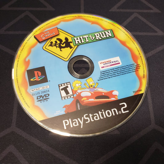 Image shows the game disc for the video gameThe Simpsons: Hit & Run  for Playstation 2