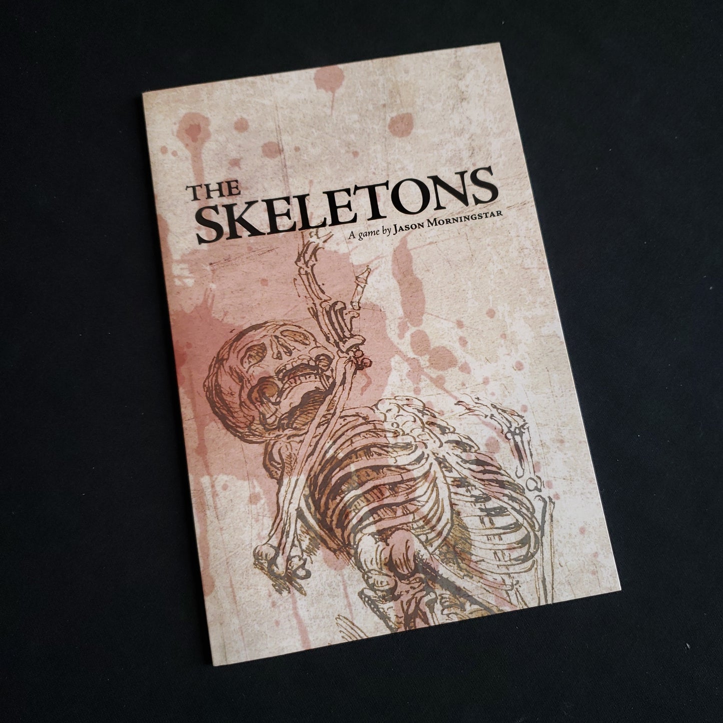 Image shows the front cover of the Skeletons roleplaying game book