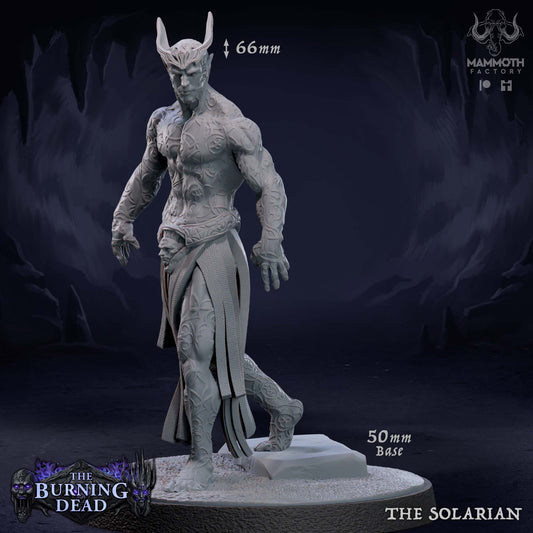Image shows a 3D render of a living statue gaming miniature.