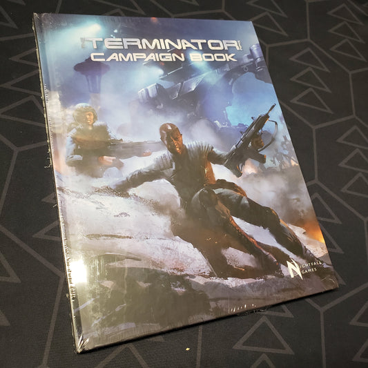 Image shows the front cover of the Campaign Book for the roleplaying game The Terminator