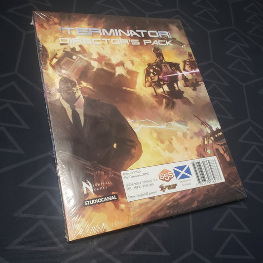 Image shows the front cover of The Terminator RPG: Director's Pack roleplaying game accessory