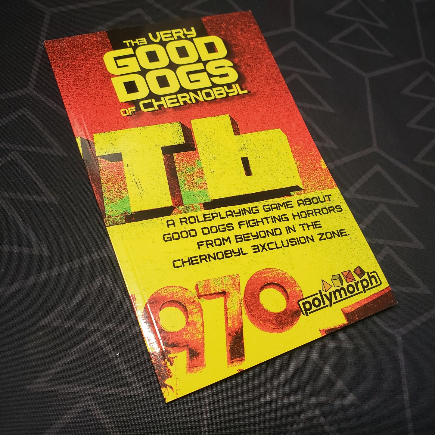 Image shows the front cover of the The Very Good Dogs of Chernobyl roleplaying game book