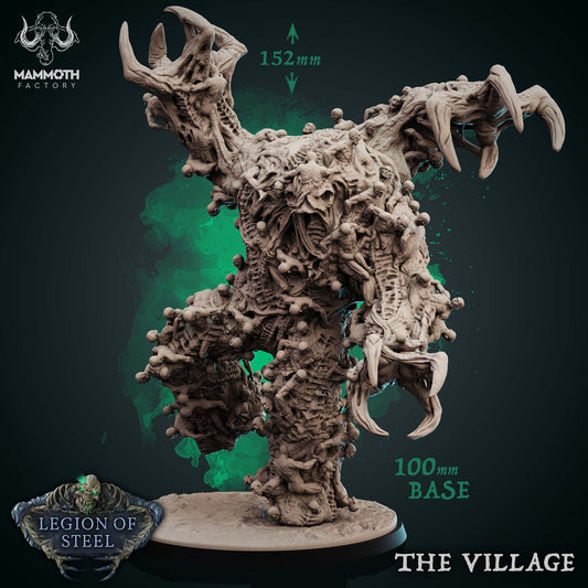 Image shows a 3D render of a amalgamation creature gaming miniature.