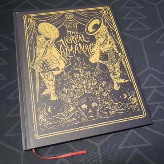 Image shows the front cover of the Vorpal Almanac roleplaying game book