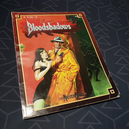 Image shows the front cover of the World of Bloodshadows (MasterBook System) roleplaying game book