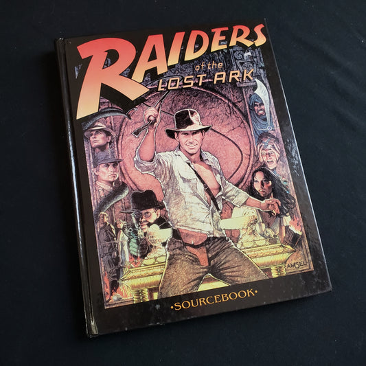 Image shows the front cover of the Raiders of the Lost Ark sourcebook for the World of Indiana Jones roleplaying game