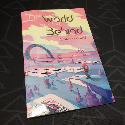 Image shows the front cover of the World We Left Behind roleplaying game book