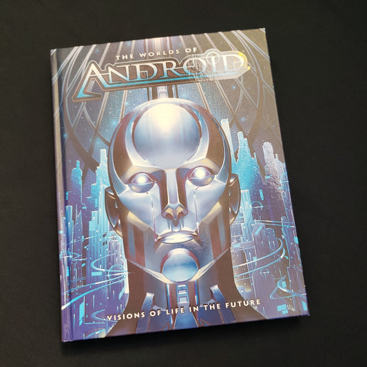 Image shows the front cover of the Worlds of Android roleplaying game book