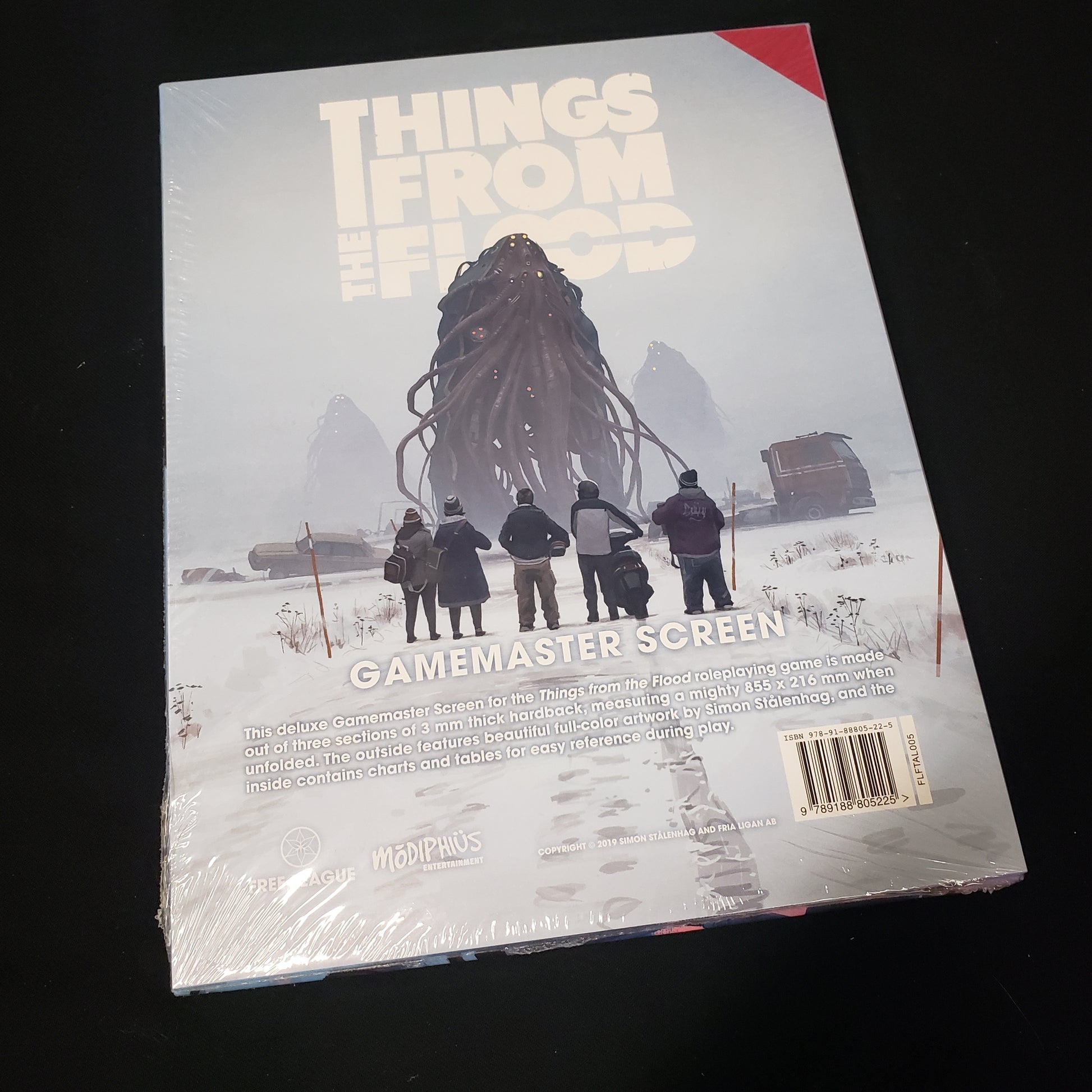 Image shows the front cover of the Gamemaster Screen for the Things from the Flood roleplaying game