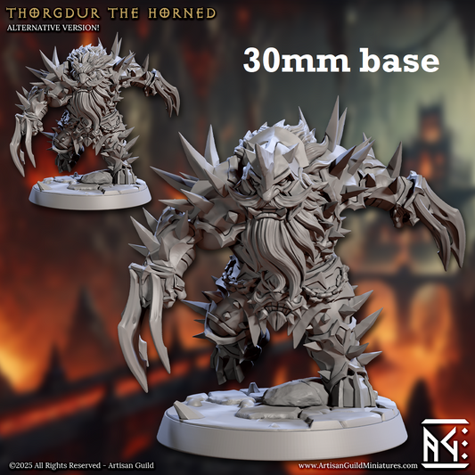Image shows 3D renders of two sculpt options for a dwarf battlerager gaming miniature.