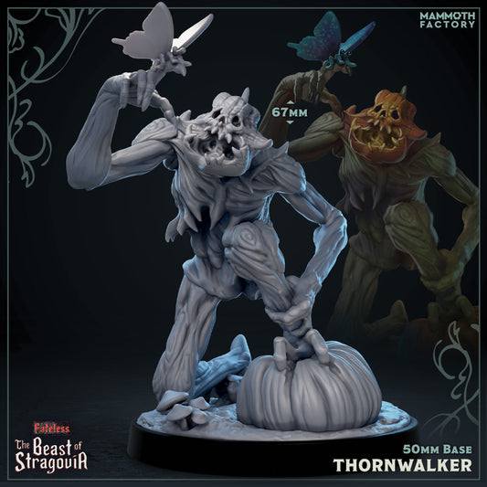Image shows a 3D render of a pumpkin abomination gaming miniature.