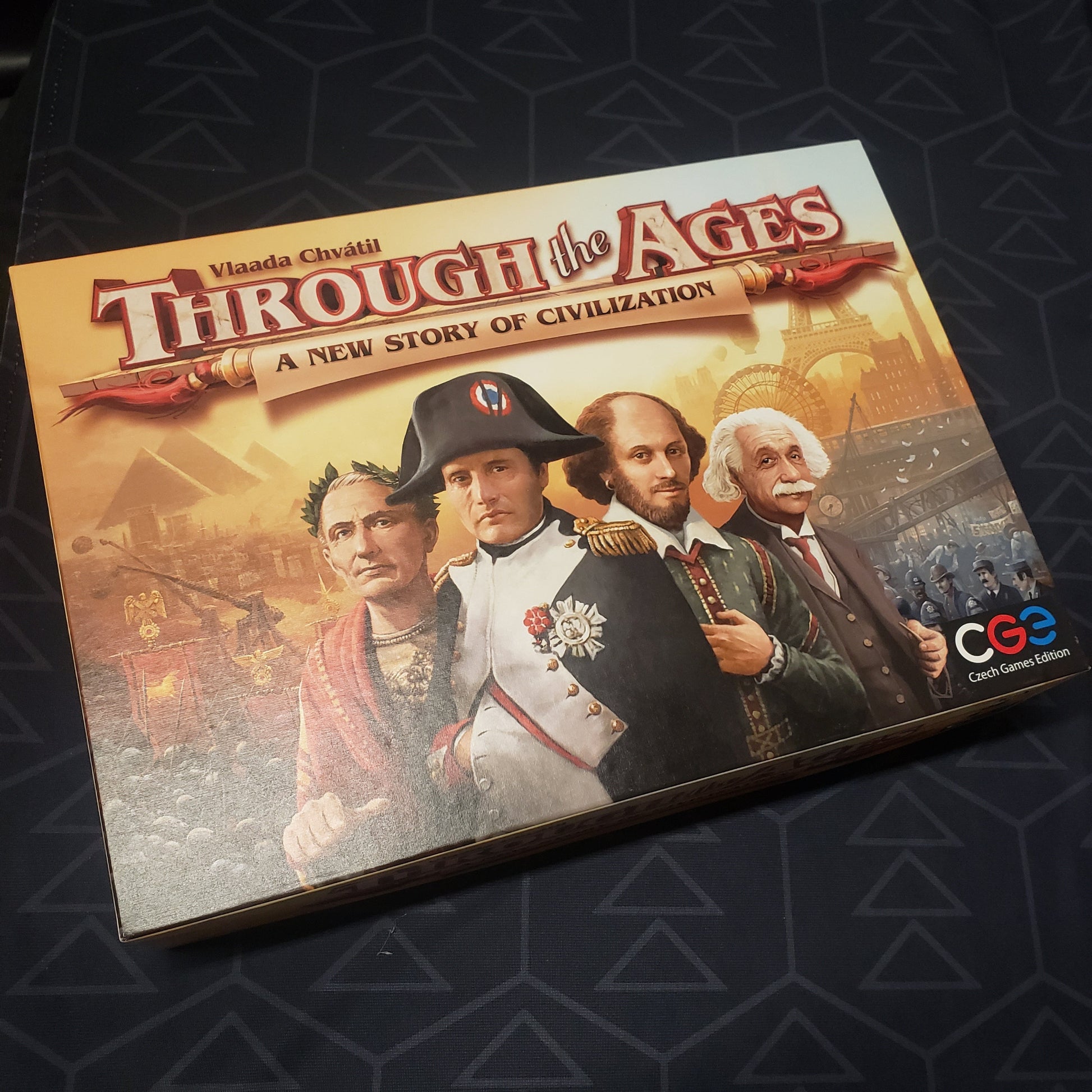 Image shows the front cover of the box for the Through the Ages: A New Story of Civilization board game
