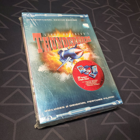 Image shows the front of the case for the movie set Thunderbirds: International Rescue Edition on DVD