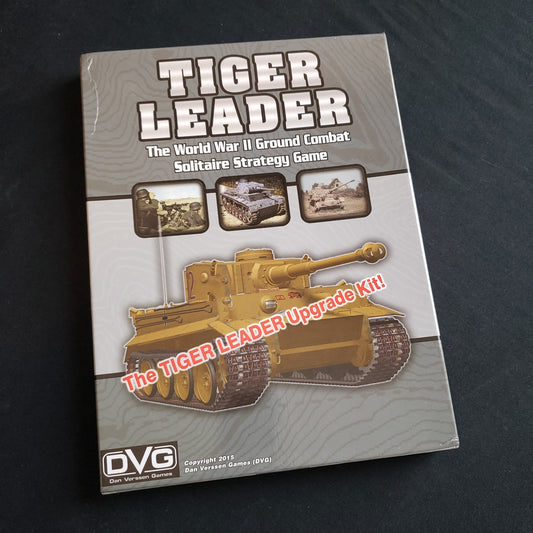 Image shows the front cover of the box of the Upgrade Kit for the board game Tiger Leader