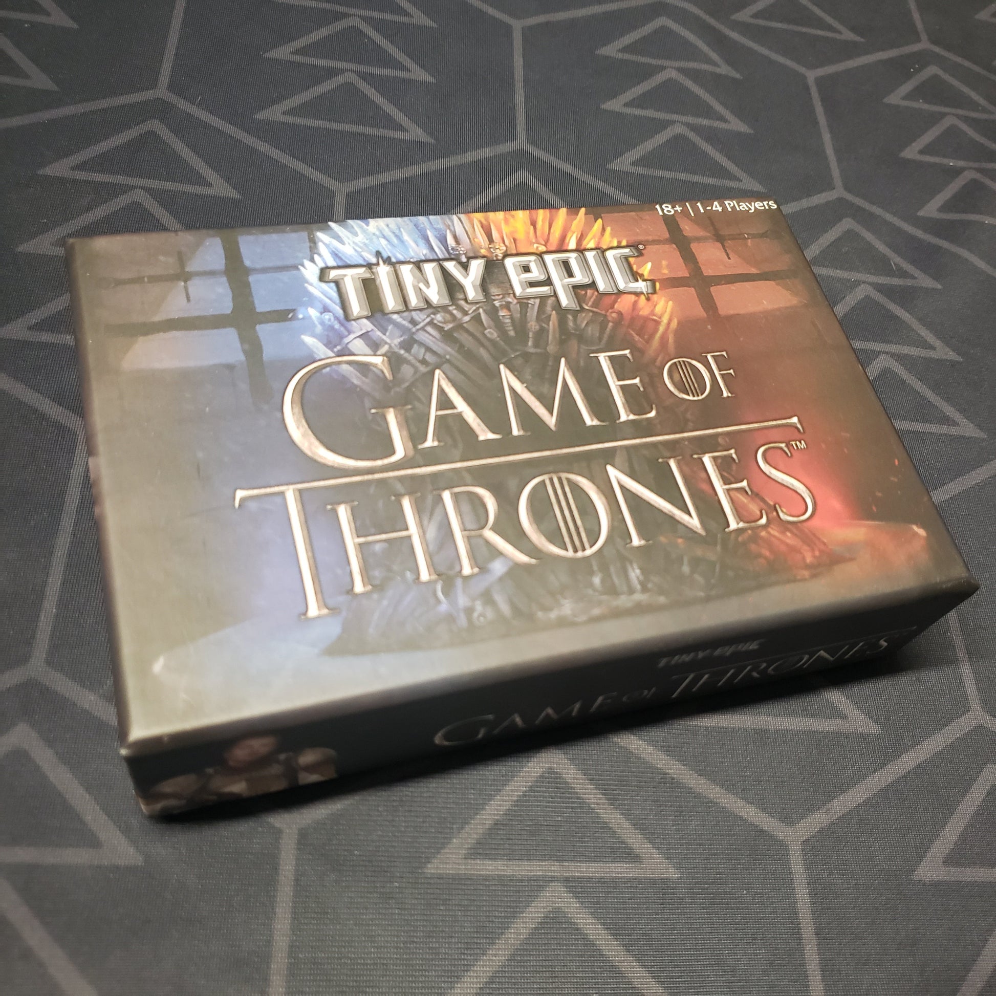 Image shows the front cover of the box for the Tiny Epic Game of Thrones board game