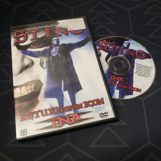 Image shows the case & disc for the movie TNA Wrestling: Sting - Return of an Icon on DVD