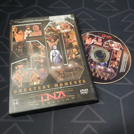 Image shows the case & disc for the movie TNA Wrestling: The 50 Greatest Moments on DVD