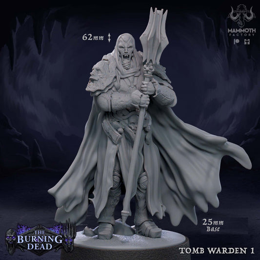 Image shows a 3D render of a statue guard gaming miniature.