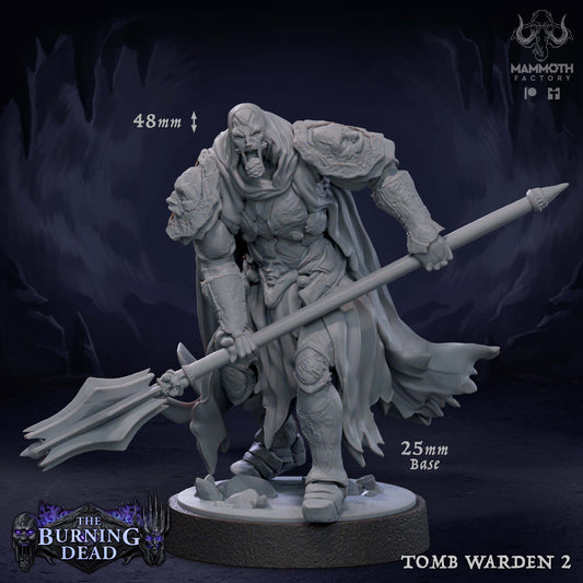 Image shows a 3D render of a statue guard gaming miniature.