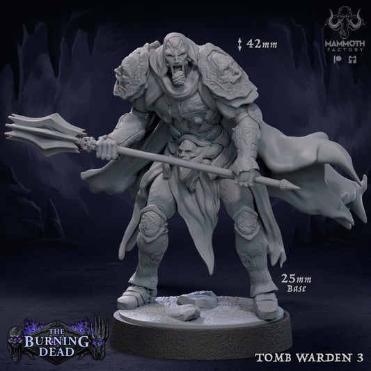 Image shows a 3D render of a statue guard gaming miniature.