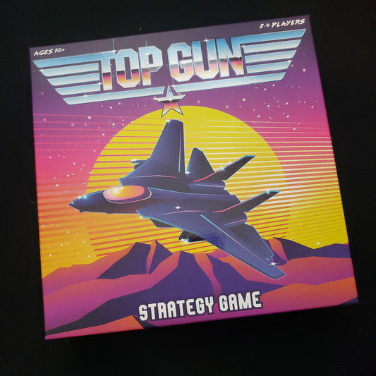Image shows the front cover of the box of the Top Gun Strategy Game