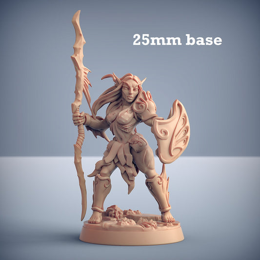 Image shows a 3D render of a merfolk warrior gaming miniature.