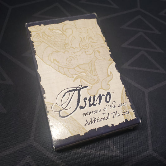 Image shows the front cover of the box of the Veterans of the Seas expansion for the board game Tsuro of the Seas