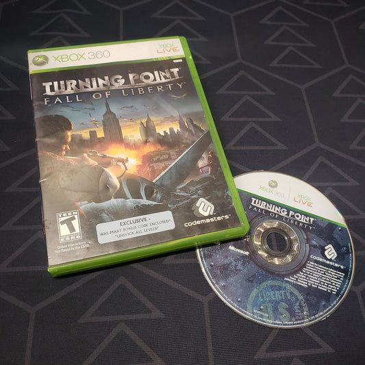 Image shows the case and disc for the video game Turning Point: Fall of Liberty for Xbox 360