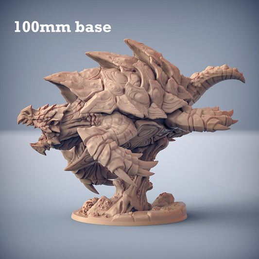 Image shows a 3D render of a snapping turtle monster gaming miniature.