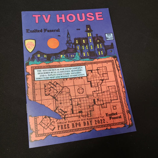 Image shows the front cover of the TV House roleplaying game zine