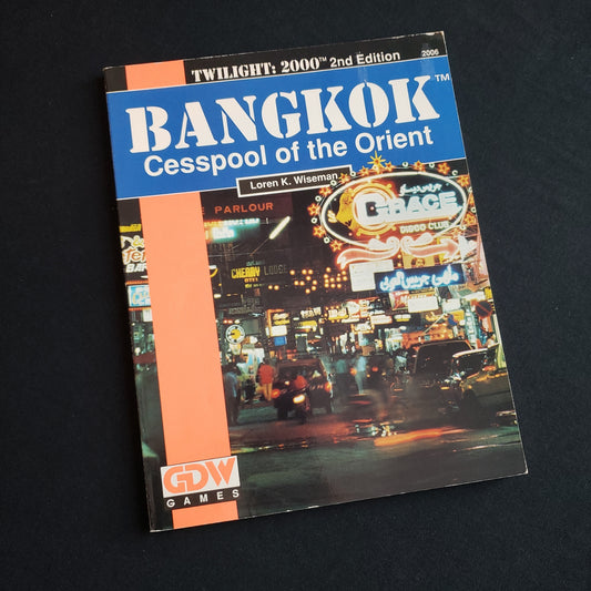 Image shows the front cover of the Bangkok book for the Twilight: 2000 roleplaying game