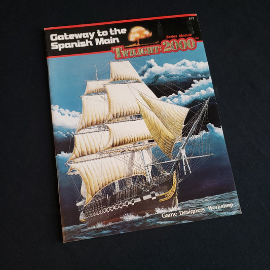 Image shows the front cover of the Gateway to the Spanish Main book for the Twilight: 2000 roleplaying game
