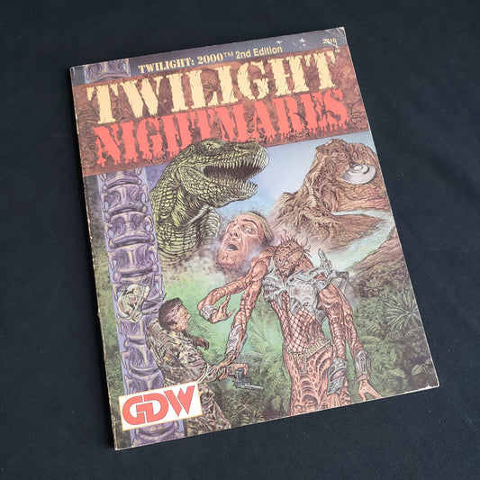Image shows the front cover of the Twilight Nightmares book for the Twilight: 2000 roleplaying game